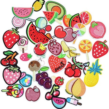 40 stk Stryg på Frugt Patches Broderet Stryg på