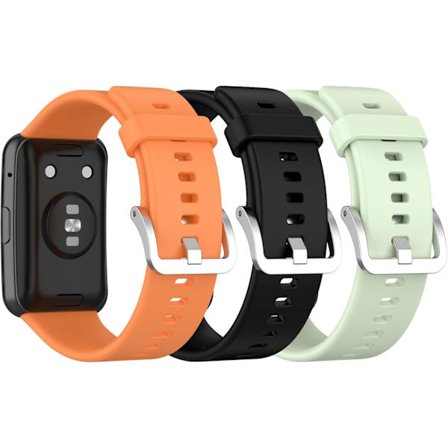 (3-pakkia) Rannekkeet yhteensopivia Huawei Watch Fit -älykellojen kanssa, pehmeät silikonista valmistetut urheilulliset vaihtoväriset rannekkeet 