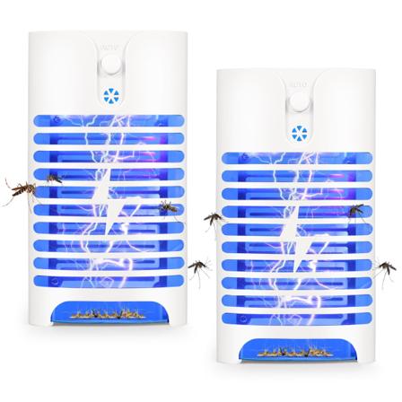 2-pakkainen sisätilojen bug Zapper Plug-in - Sähköinen hyttys- ja kärpäsloukku UV-lampulla, ympäristöystävällinen tuholaistorjunta-aine, poistaa 