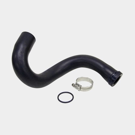 Kylvattenslangsats 290, SP, DP, DPX i svart gummi för Volvo Penta drev, komplett med slangklämma och tätning för kylning.