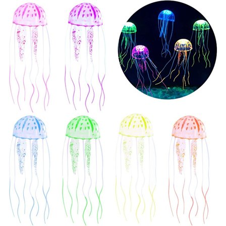 6 st Luminous Jellyfish för Akvarie Dekoration