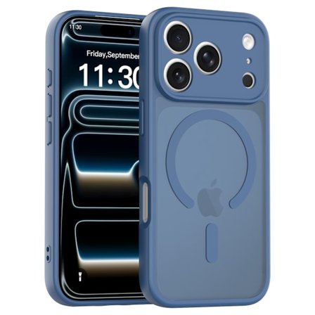 Magneettinen iPhone 17 Pro Max -kotelo [Täysi kameran suojaus] [Sotilastason suojaus] [Yhteensopiva MagSafe-laitteiden kanssa] Iskunkestävä suojaava 