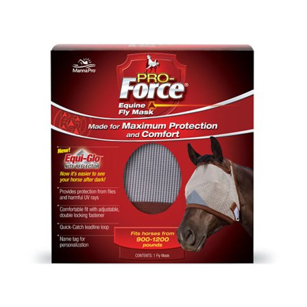 Manna Pro Force Horse Fly Mask One Size Light Grey/Light Blue