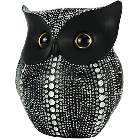 Ugle Dekoration, Harpiks Ugle, Ugle Statue Ide Gave, Ugle Have Dekoration, Ugle Statue Dekoration, Ugle Dekoration Figur, Harpiks Dyre Skulptur (Sort)