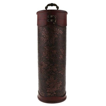 Vintage vinförpackning Antik träförpackning för vin med flaska