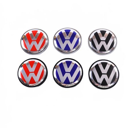 Passar Volkswagen navkapsel navcentrumplast 69mm (4 st) (silver svart)