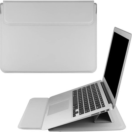 Laptopveske, Laptopveske for kvinner, 15-16 tommers laptop-sleeve, PU-læretui, kompatibel med nye modeller, beskyttende lomme, stativ, laptop-mus