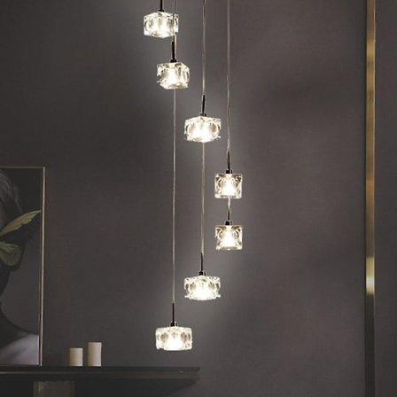 150cm Krystal Pendanthængende Lys Metal Moderne