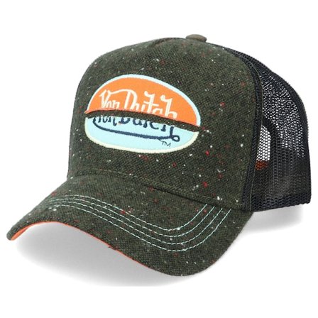 Von Dutch - Grün Trucker Cap - Oval Military Spots/Black Trucker @ Hatstore