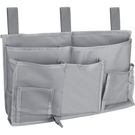 (Grå) Sengeside Opbevaringspose 8 Lommer Stor Kapacitet Sengeside Taske