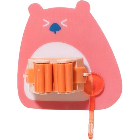 Sød moppeholder, stærk moppeholder, vægmonteret krog, sømløst klistermærke, hjem, køkken, badeværelse, krog op, bruseholder, kroge (D, One Size)