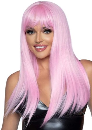 Long Straight Bang Wig Pink - Vuxen.se - Sexiga accessoarer, handskar, nipple pasties, selar & bälten