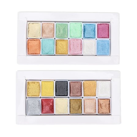 24 kpl akvarellimaalia metallinen macaron kiinteä helmiäisväri akvarellimaalisetti maalaamiseen kynsitaidetta varten