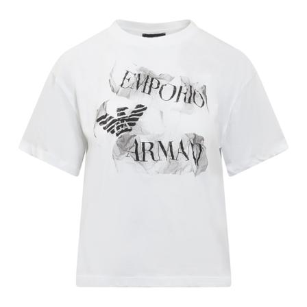 Emporio Armani T-Shirts vit, Dam, Dam, Storlek: M