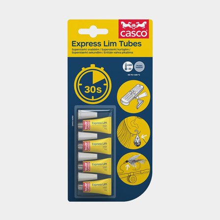 Cola instantânea superforte Casco Express Lim Tubes, 0,5 grama, 4-pack