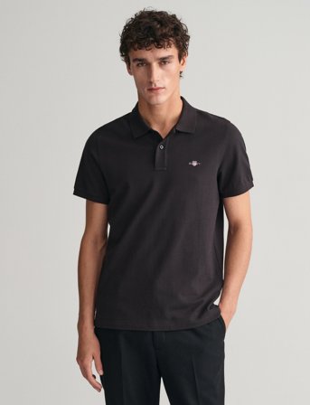 GANT Reg Shield Ss Pique Polo - Black - 5XL