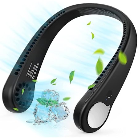 Bærbar Nakkevifte, Brukbar Personlig Vifte, Bladløs, Oppladbar