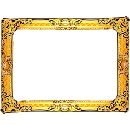 Uppblåsbar fotoram med guldkant 58 x 71 cm Svart