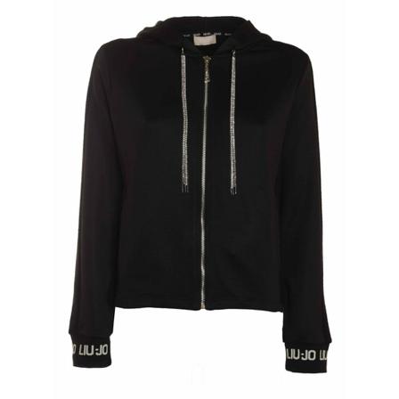 Liu Jo Pulse embroidery sweatshirt , Zwart , Dames , Maat: M