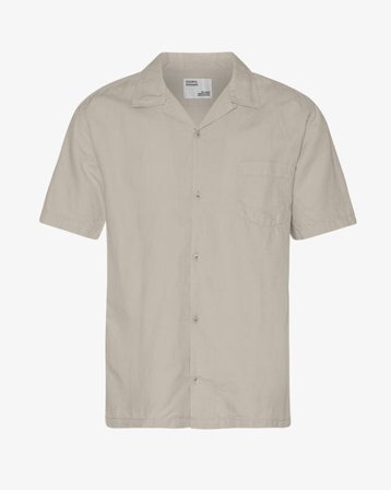 Linen Short Sleeved Shirt - Oyster Grey - Male - XS