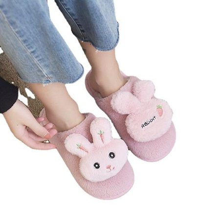 Tøfler Tykke Kanin Tøfler Hjem Søte Sko Sklisikre Herre- og Damesko Vintertøfler 24,5 cm