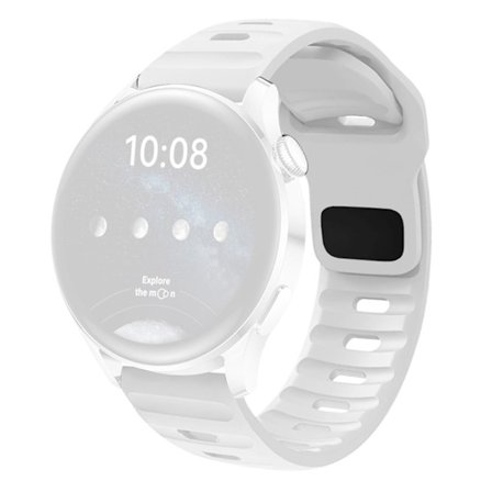 22 mm klockarmband Huawei Watch GT 5 Pro / GT 5 / GT 4 46 mm snabbkoppling fyrkantigt spänne silikonremsa - Vit