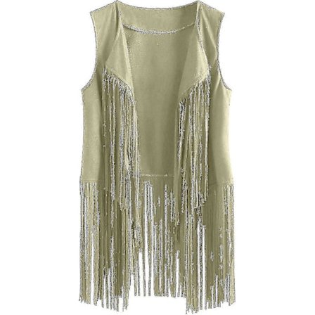 Cowgirl skjorte kompatibel med kvinder 70'er stil frynse vest jakke disco western tøj