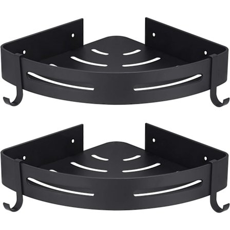 Duschställ Hörnställ Duschkorg Badrum No Drill Duschställ, matt finish, set med 2 svarta