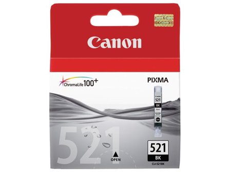 Canon Bläckpatron PIXMA CLI-521 BK, 2933B001, ChromaLife100+-bläck, fotosvart, singelförpackning - Lyreco - Toner och bläck - Bläckpatroner - 