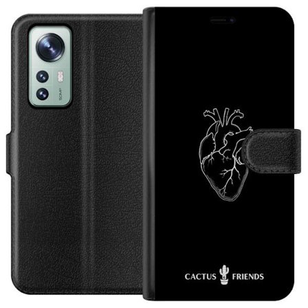Kompatibel Tegnebogsetui til Xiaomi Xiaomi 12 Kaktus og Venner - Midnat Anatomi Hjerte