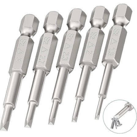 5 st Magnetiska Triangelbits 1/4 Tum Triangelskruvmejselbits Hex Skaft Huvud S2 Stål Triangel