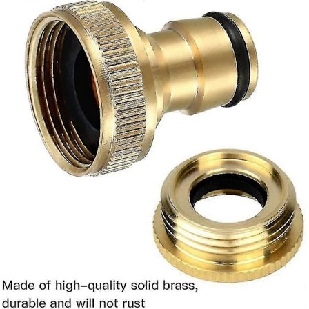 Messinkinen puutarhaletkun liitinadapteri, 2 kpl, 1/2" ja 3/4" letkulle, kierteellinen adapteri keittiöpuutarhan hanalle, paras lahja