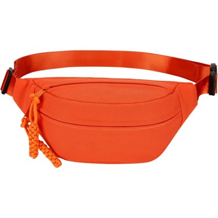 Lang Holder Midjeveske Fanny Pack for Kvinner Menn Mote Midjeveske Bumbag Cross Body Justerbar Reiseveske Store Lommer for Løping Oransje