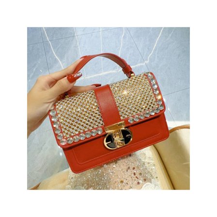 Dam Handväska med Diamantmönster, Pendlarväska med Avtagbar Axelrem