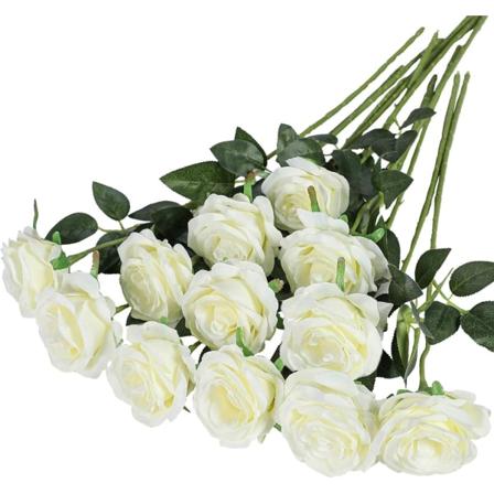 12 stk kunstige røde roser blomster silke realistiske blomst Ros