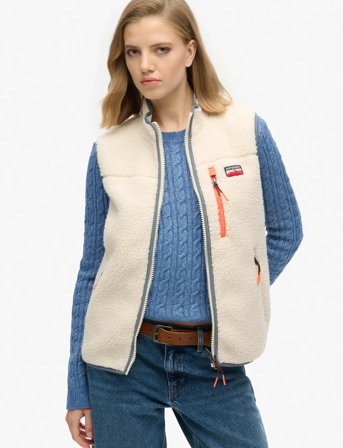 Superdry Sport Outdoor Fleece Gilet - Cream - XL