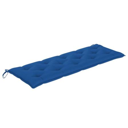 Vidaxl Stapelbar Trädgårdsbänk Med Dyna 159 Cm Massiv Teak Blå