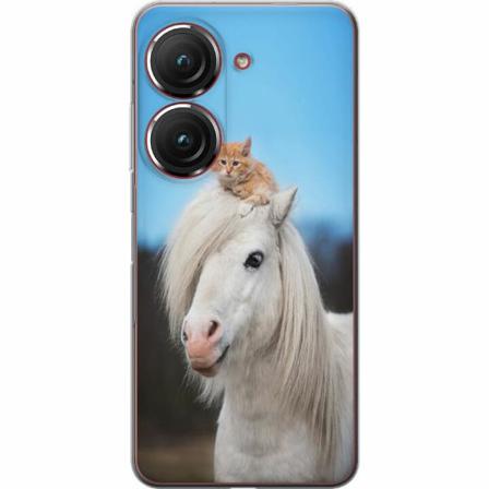 Asus Zenfone 9 Genomskinligt Skal Häst & Katt