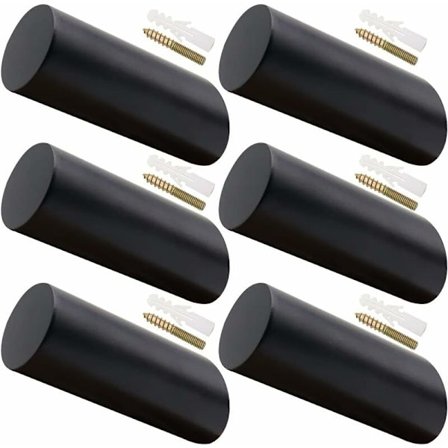 Trekrok i tre, kleskrok i tre, veggkroker i tre, klesstativ, svart veggkrok for oppheng av jakker, hatter, vesker (6 stk. svart)