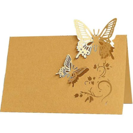 Förpackning med 50 Placeringskort Bröllop Fjäril Namnkort Placeringskort För Bröllop Födelsedag Konfirmation Vit