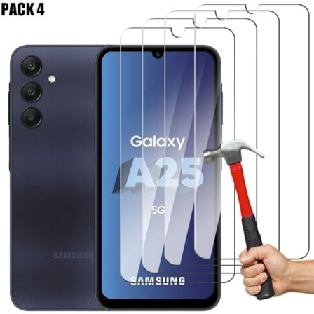Set med 4 härdade glasögon för Samsung Galaxy A25 5G - tunt reptåligt skärmskydd