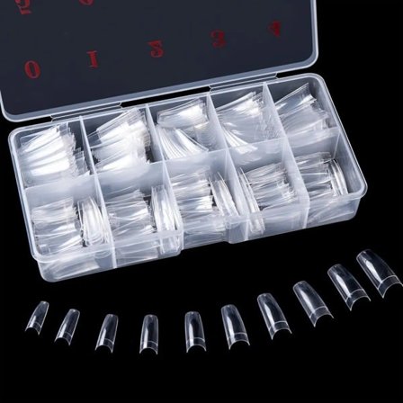 500 stk Falske Negle Naturlige Akryl Kunst Franske Falske Negletips Aske Kvinder Piger Transparent