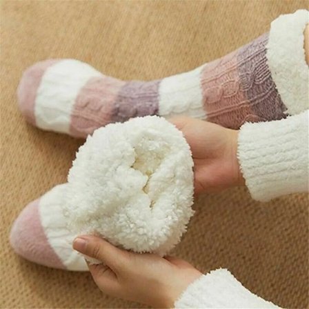 New Winter Fleece Lined Socks Women Girls Long Thicken Socks Ladies Soft Warm Cozy Slipper Socks Outdoor Snow Socks
