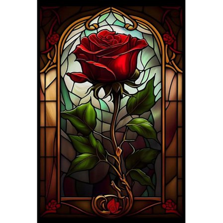 Rose Diamant Maleri Sæt til Voksne, Rose Diamant Kunst Sæt til Voksne, Blomster Ædelstens Kunst til Hjemmevægsdekoration