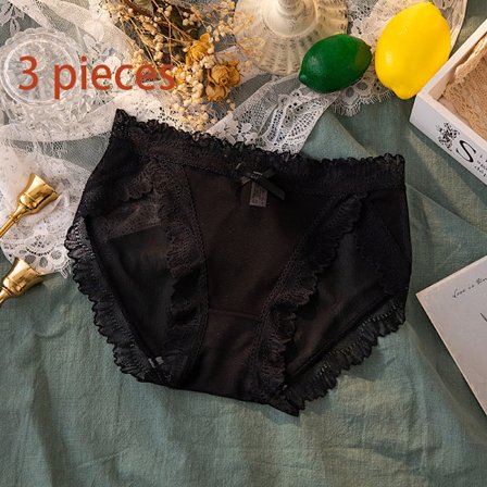 Kvinnors Spetsunderkläder Sexiga Andningsbara Åtsittande Trosor Multipack