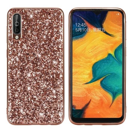Glitter Samsung Galaxy A50 deksel - Rose gull