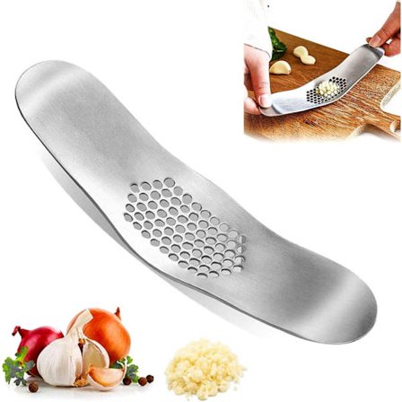 Hvidløgspresser Rocker Rocker Hvidløg Knuser, Hvidløgspresser Værktøj, Hvidløgsskræller, Rengøringsbørste, Multifunktionel Rustfrit Stål 