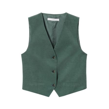 Mango Vest i babyfløjl Grøn, Dame, Størrelse: XS