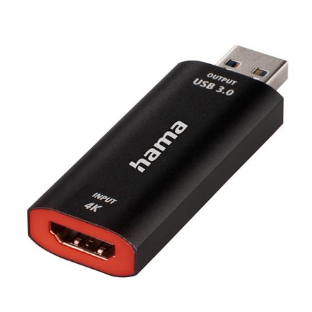 HAMA Capture Card USB HDMI 4K - 1080P USB-C -sovitin