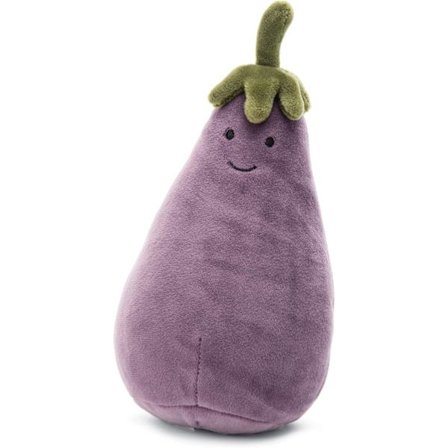 Jellycat Livlige Grønnsaker - Plysj Aubergine, 18 cm liten